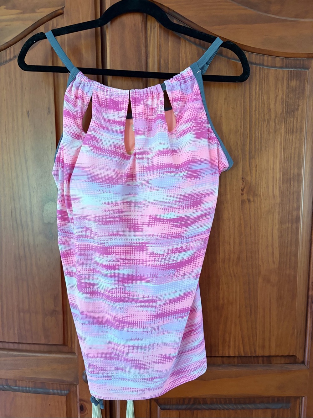 Free Country Cantaloupe and Grey Tankini Top Size 1X